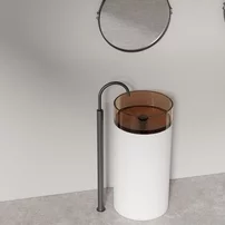 Lavoar freestanding Rune Mond rotund 40 cm alb-maro