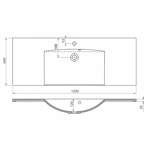 Lavoar incastrat din compozit Oristo Amelia 120 cm picture - 3
