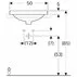 Lavoar incastrat Geberit Variform 50 cm fara orificiu preaplin oval picture - 5