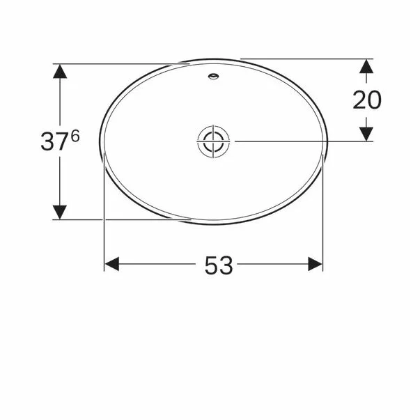 Lavoar incastrat Geberit Variform 55 cm cu orificiu preaplin oval picture - 4