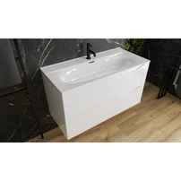 Lavoar incastrat Rune Asger dreptunghiular 81 cm alb lucios