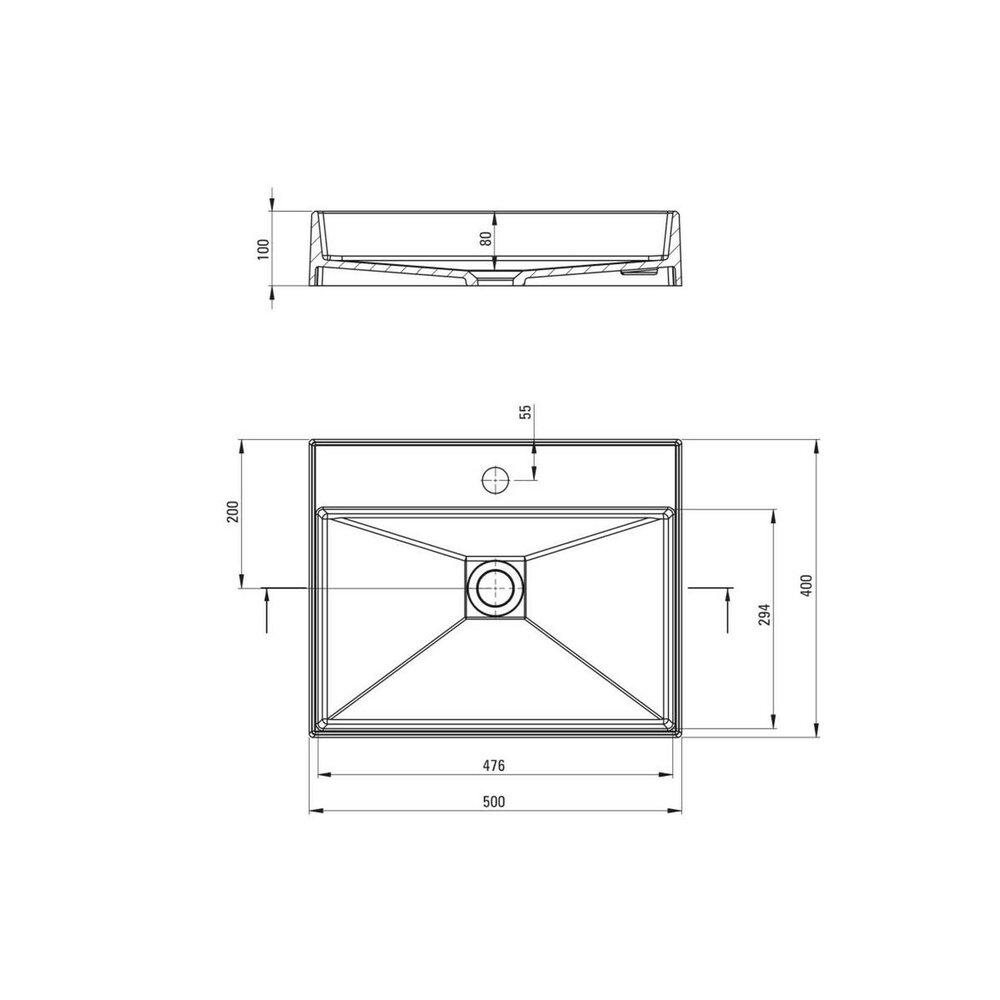 Lavoar pe blat alb Deante Correo 50 cm