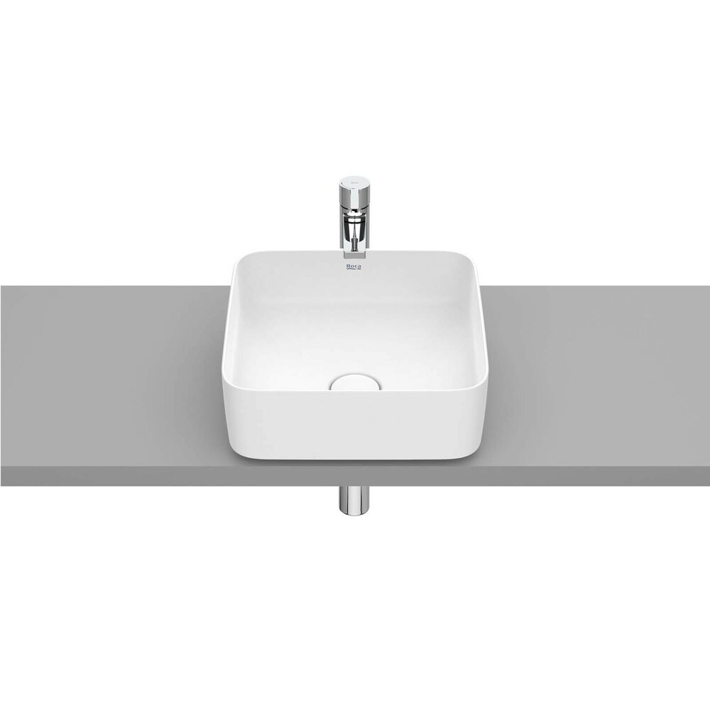 Lavoar pe blat alb mat Roca Inspira Square 37 cm