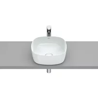 Lavoar pe blat alb perlat Roca Inspira Soft 37 cm
