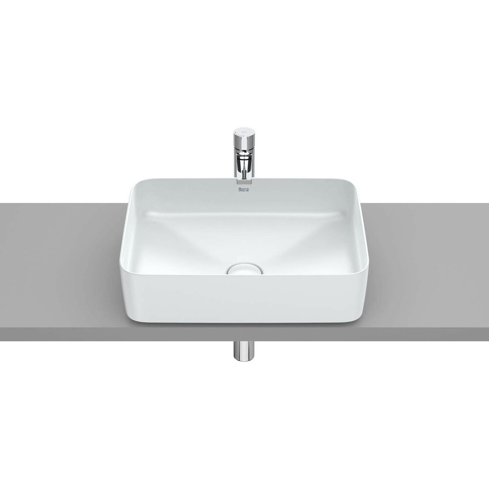 Lavoar pe blat alb perlat Roca Inspira Square 50 cm
