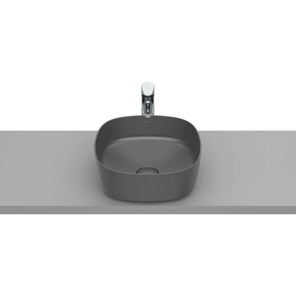 Lavoar pe blat antracit mat Roca Inspira Soft 37 cm