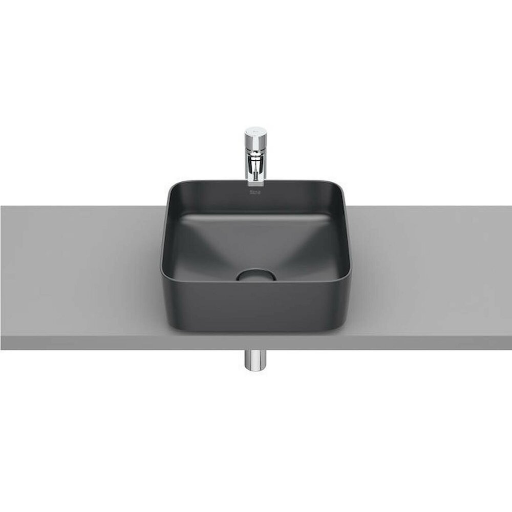 Lavoar pe blat antracit mat Roca Inspira Square 37 cm