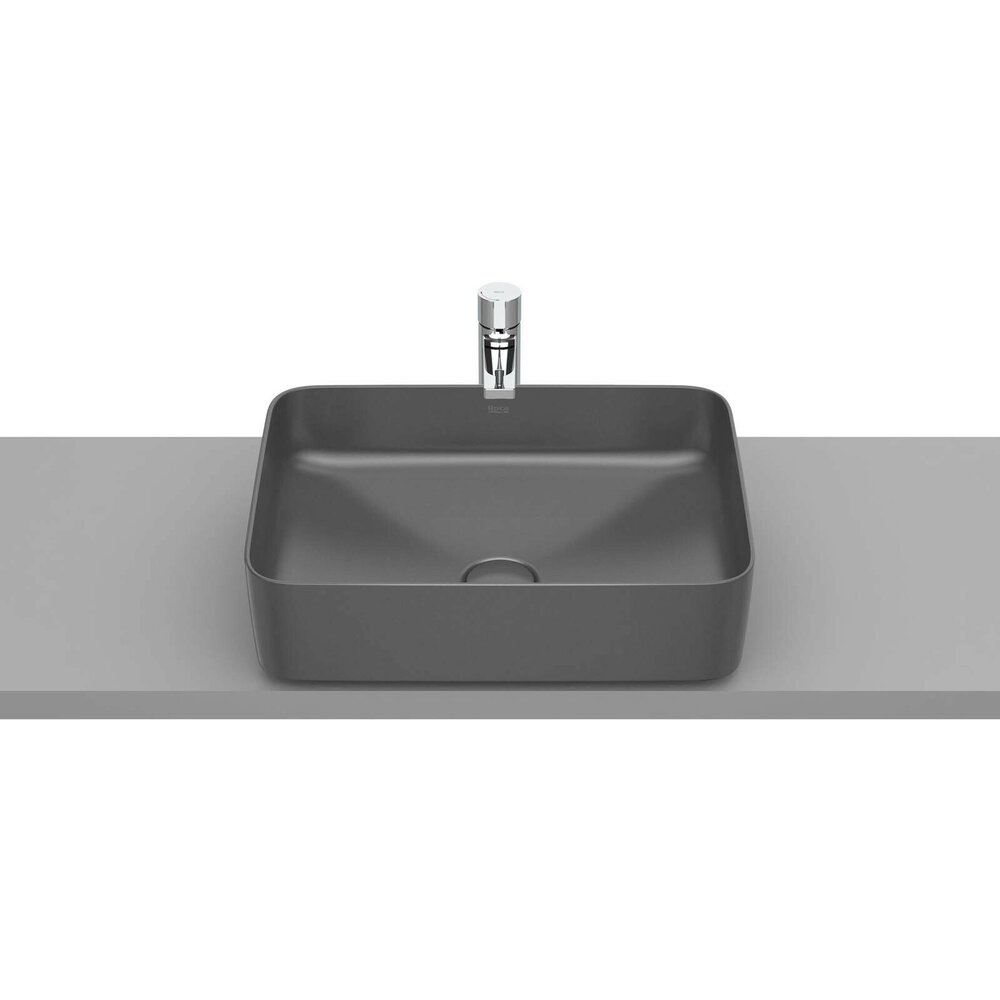 Lavoar pe blat antracit mat Roca Inspira Square 50 cm