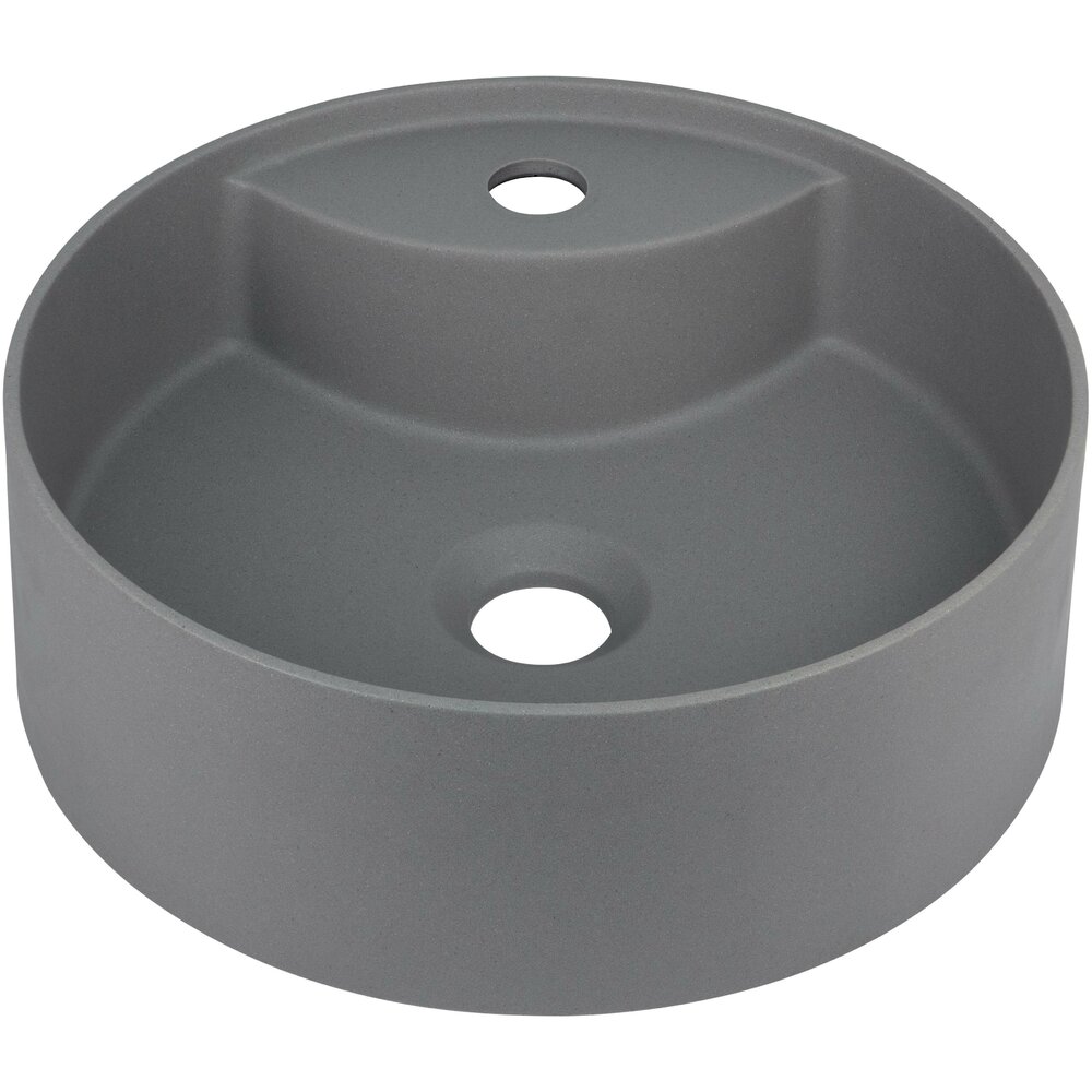 Lavoar pe blat antracit metalic cu orificiu baterie Deante Silia 36 cm