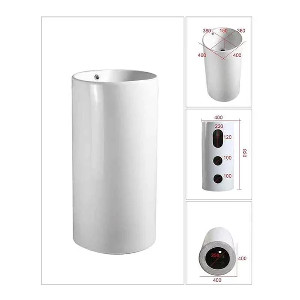 Lavoar freestanding Fluminia Athos alb 40 cm picture - 3