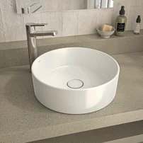 Lavoar pe blat Gala Hera finisaj alb lucios 36 cm forma rotunda