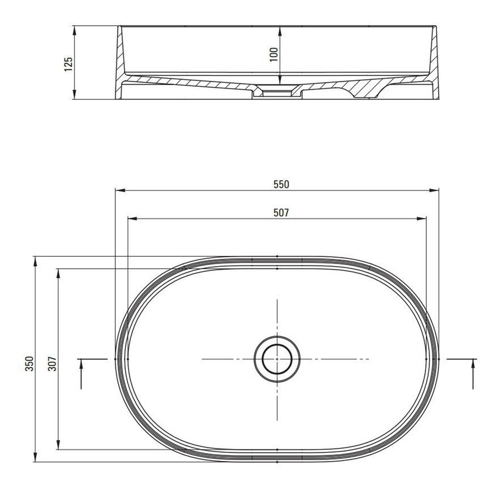 Lavoar pe blat gri metalic Deante Silia 55 cm