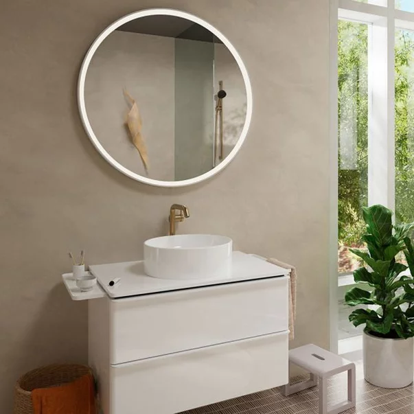Lavoar pe blat Hansgrohe Xuniva S rotund 40 cm alb lucios picture - 5