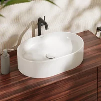 Lavoar pe blat Hansgrohe Xuniva U 55x40 cm alb lucios