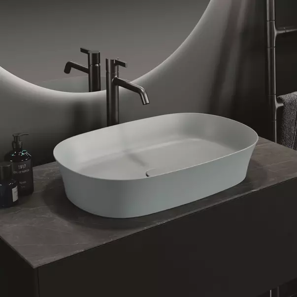 Lavoar pe blat Ideal Standard Atelier Ipalyss Slate Grey 60 cm gri cu preaplin picture - 3