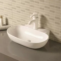 Lavoar pe blat Inter Ceramic Art alb lucios 56 cm