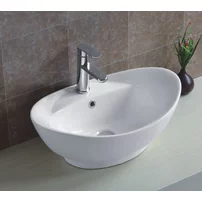 Lavoar pe blat Inter Ceramic Art alb lucios 59 cm