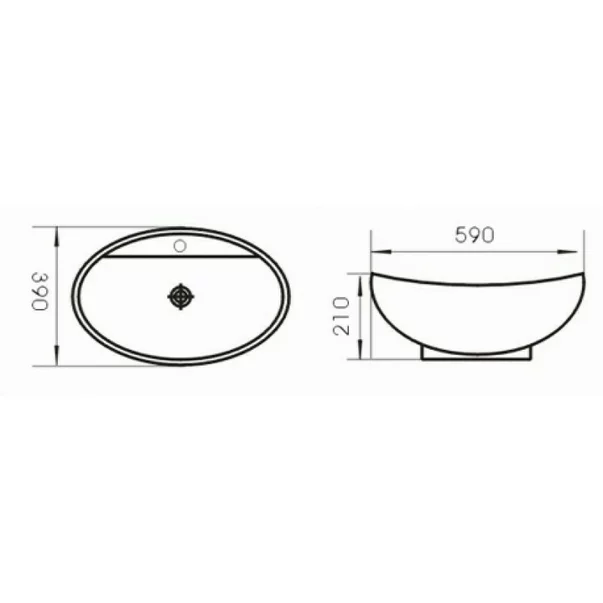 Lavoar pe blat Inter Ceramic Art alb lucios 59 cm picture - 2