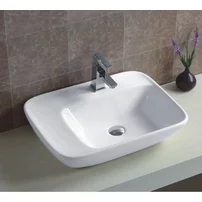 Lavoar pe blat Inter Ceramic Art dreptunghiular alb lucios 59 cm