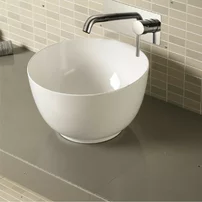 Lavoar pe blat Inter Ceramic Art rotund alb lucios 41 cm