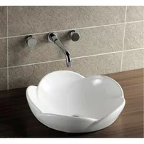 Lavoar pe blat Inter Ceramic Art rotund alb lucios 44 cm