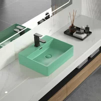 Lavoar pe blat Inter Ceramic Art verde deschis mat 50 cm