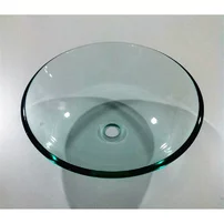 Lavoar pe blat Inter Ceramic din sticla rotund transparent lucios 42 cm