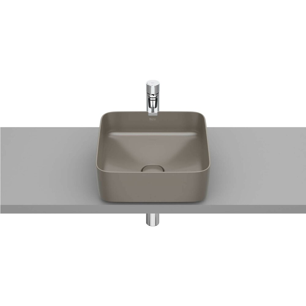 Lavoar pe blat maro mat Roca Inspira Square 37 cm