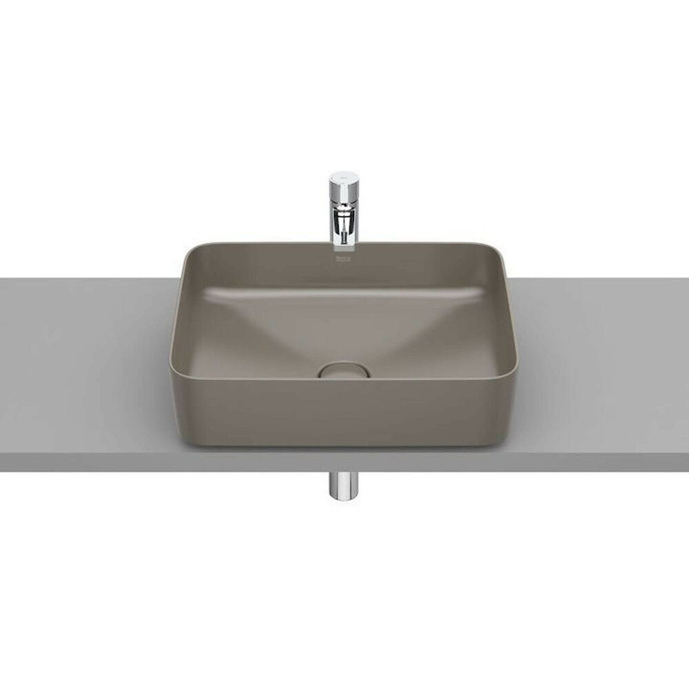 Lavoar pe blat maro mat Roca Inspira Square 50 cm