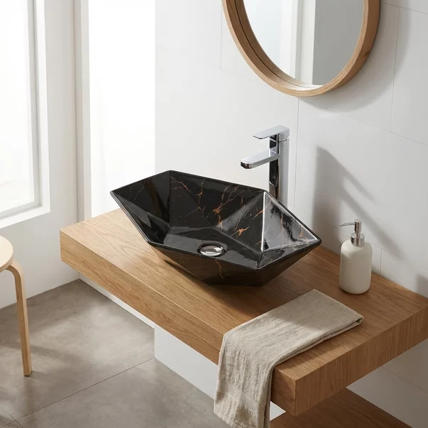 Lavoar pe blat negru/auriu Rune Kari 63.5 cm picture - 8