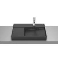 Lavoar pe blat negru mat Roca Horizon 60x42 cm