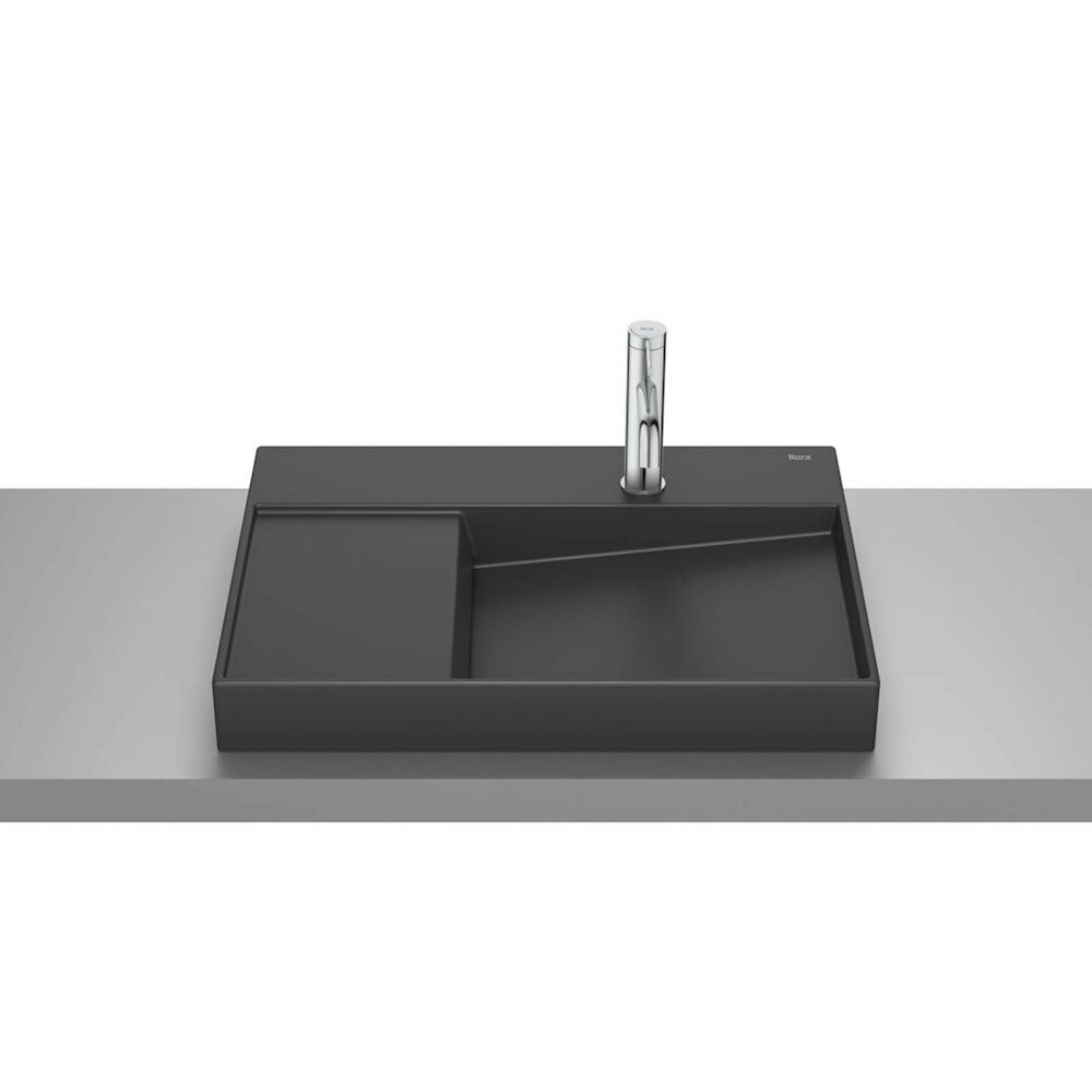 Lavoar pe blat negru mat Roca Horizon 60x42 cm