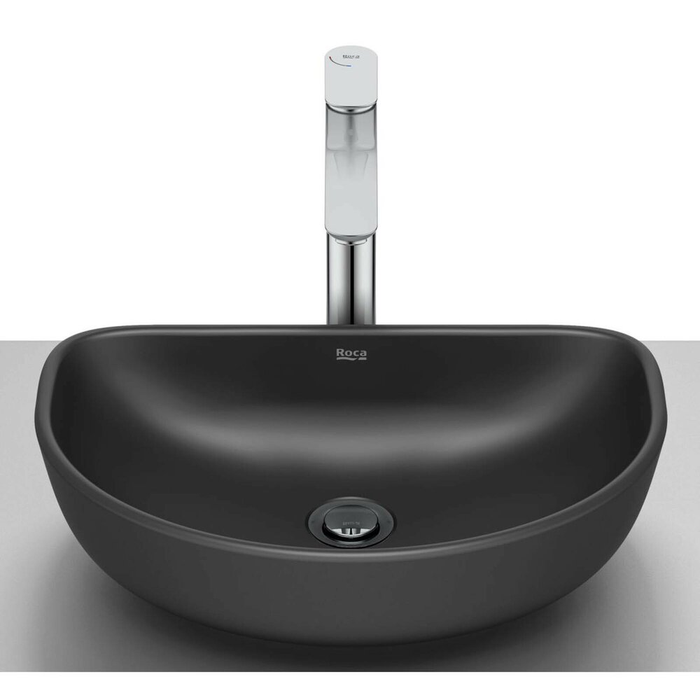 Lavoar pe blat negru mat Roca Optica 45 cm