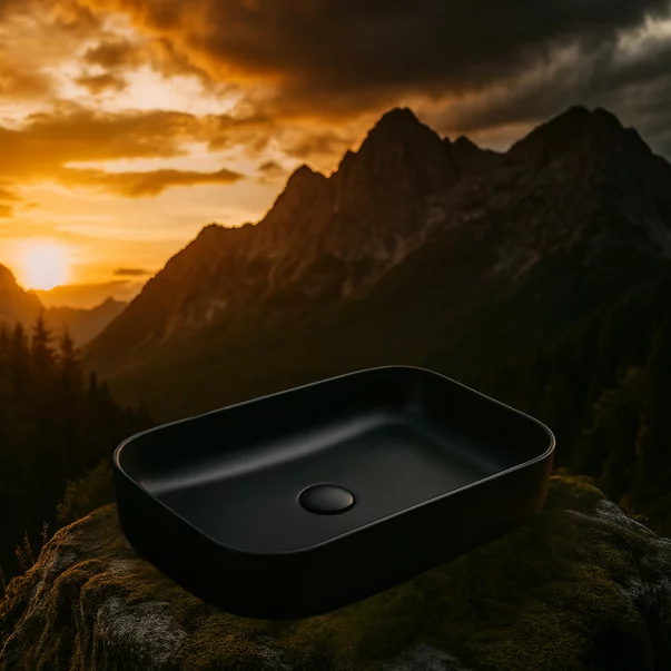 Lavoar pe blat negru mat Rune Modi 60 cm picture - 2