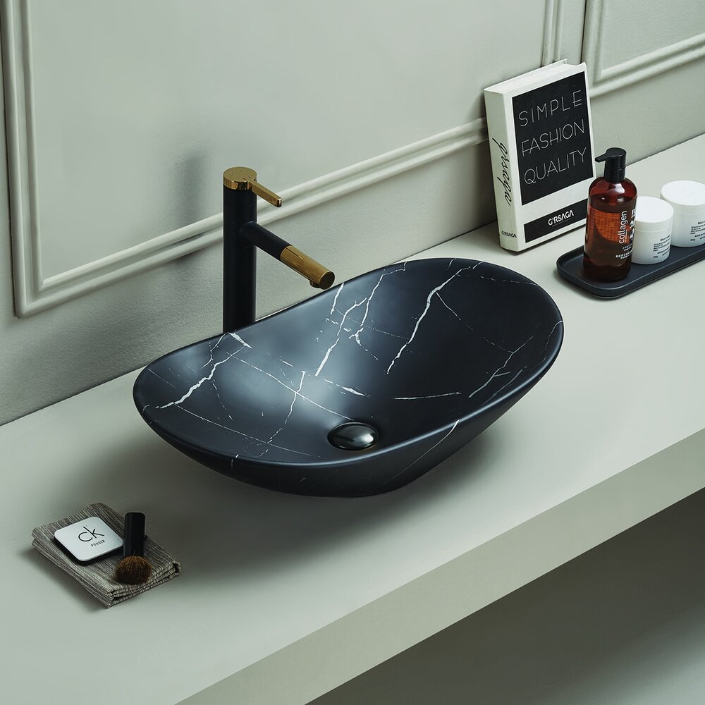 Lavoar pe blat negru Rune Sigyn 61.5 cm
