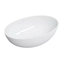 Lavoar pe blat Omnires Shell M+ finisaj alb lucios 50 cm