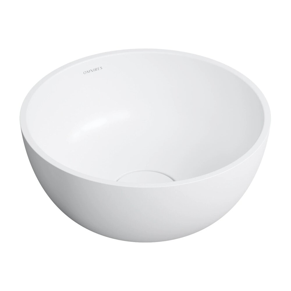 Lavoar pe blat Omnires Shell M+ finisaj alb mat 35 cm