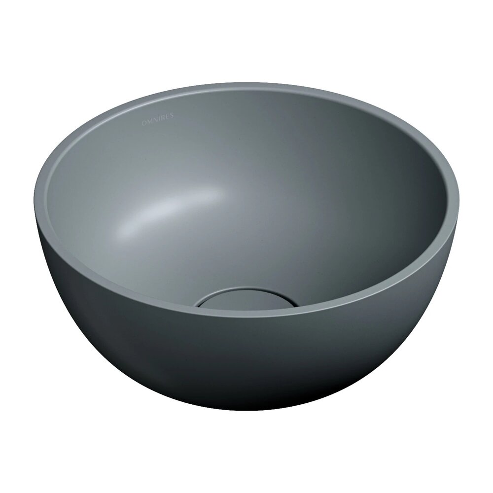 Lavoar pe blat Omnires Shell M+ finisaj gri cenusa mat 35 cm
