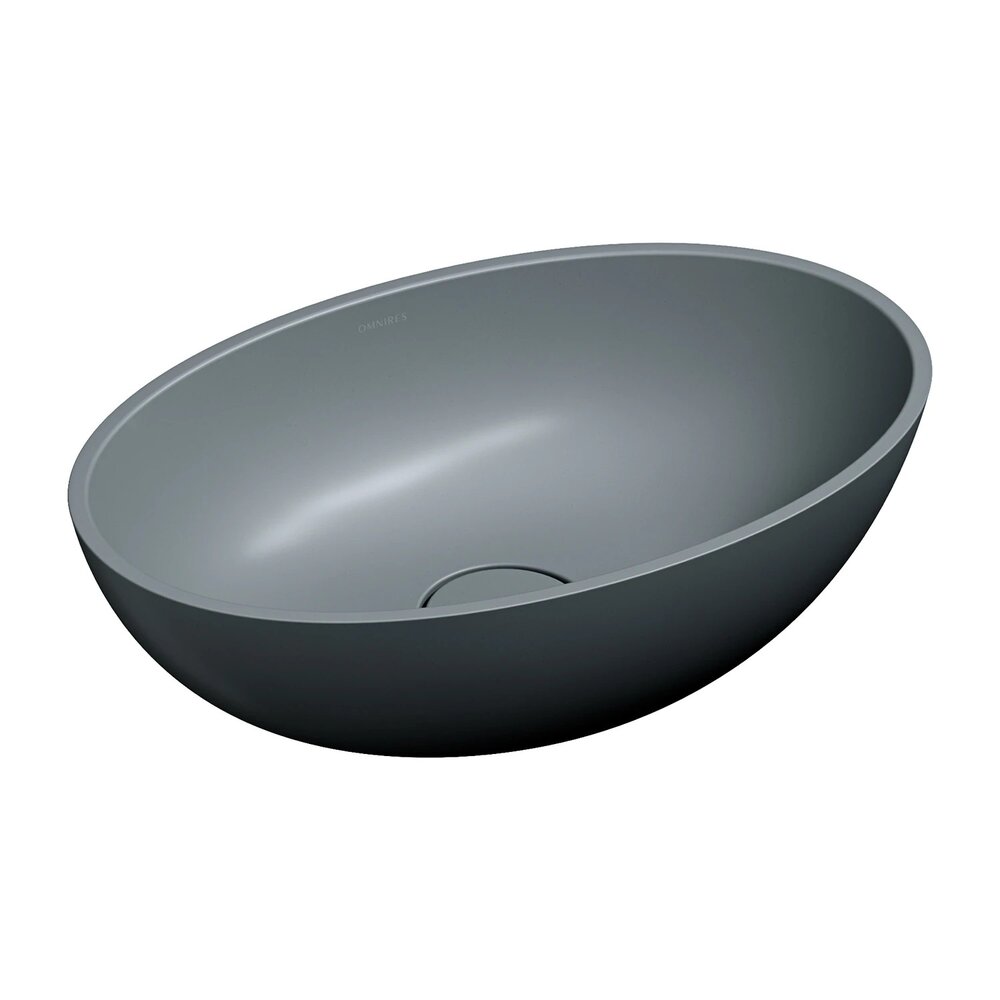 Lavoar pe blat Omnires Shell M+ finisaj gri cenusa mat 50 cm