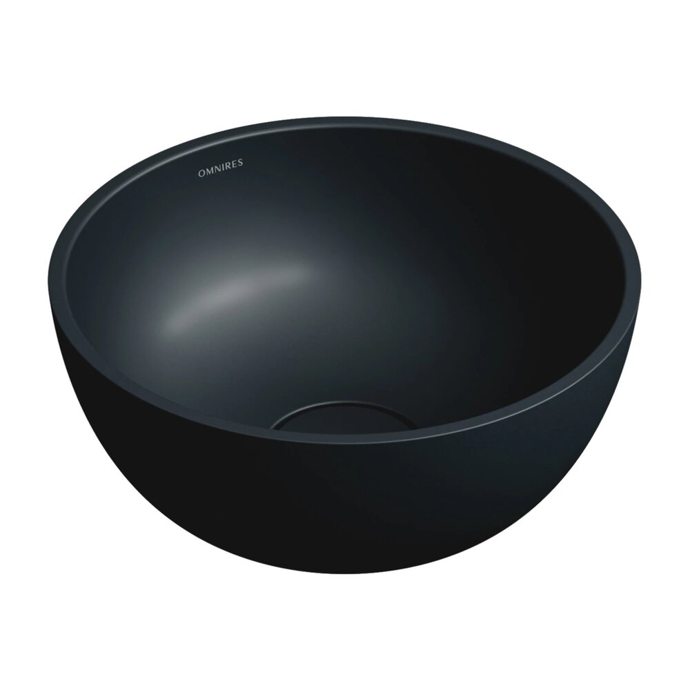 Lavoar pe blat Omnires Shell M+ finisaj negru lava mat 35 cm