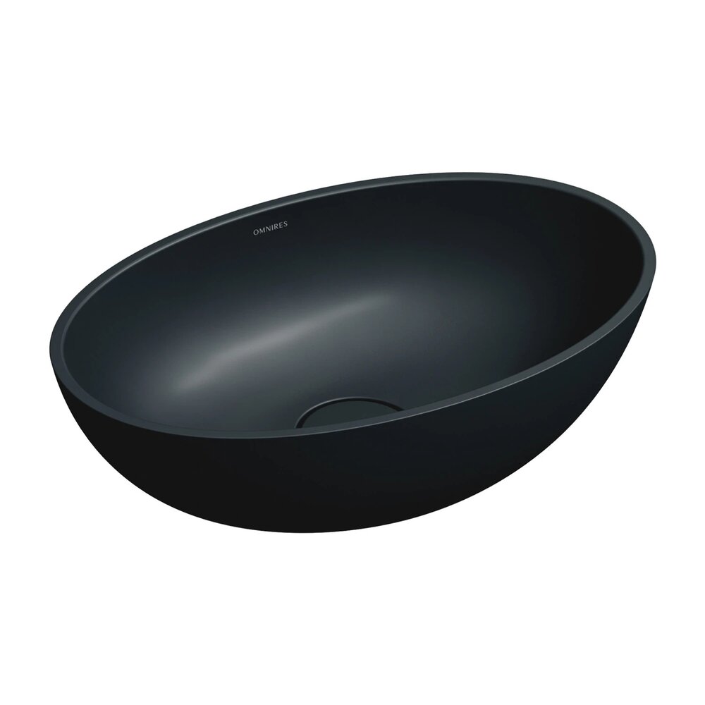 Lavoar pe blat Omnires Shell M+ finisaj negru lava mat 50 cm