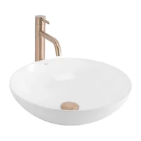 Lavoar pe blat Rea Anika rotund 40.5 cm alb lucios