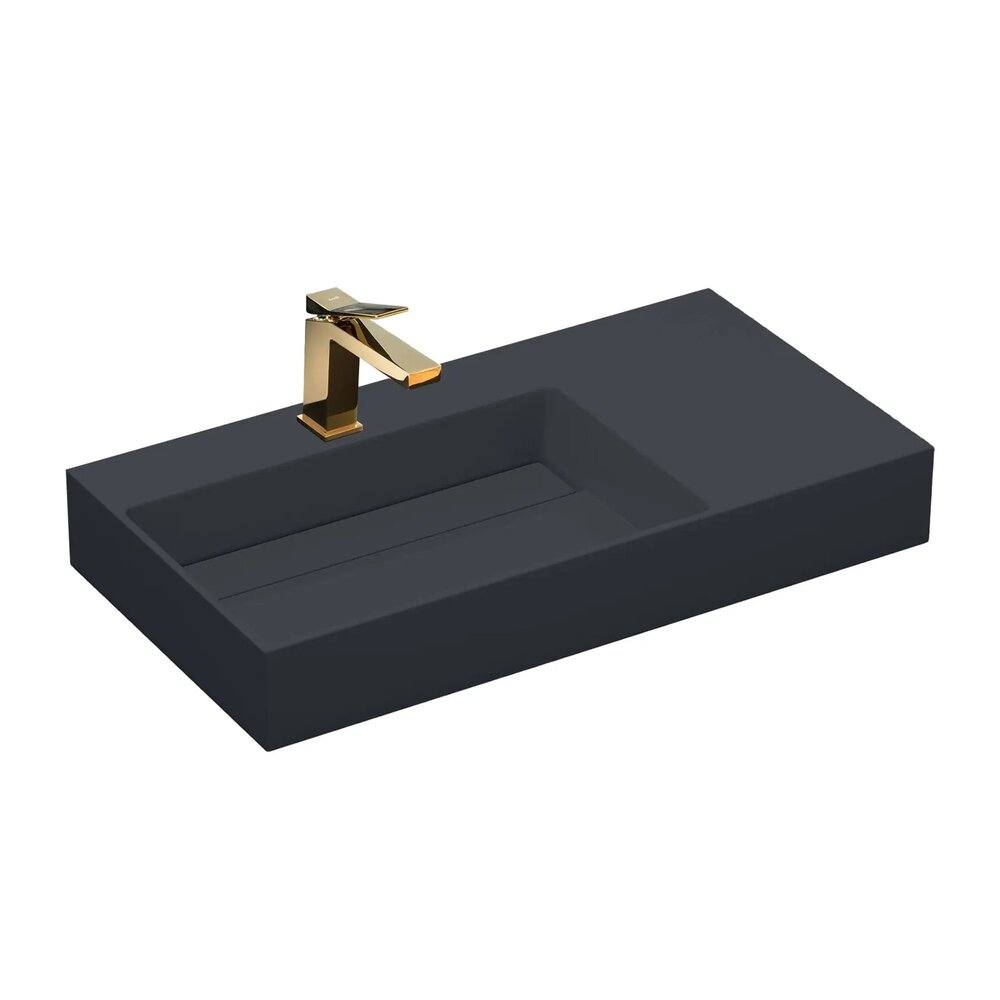 Lavoar pe blat Rea Archi compozit dreptunghiular 89.5 cm gri mat