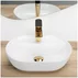 Lavoar pe blat Rea Aura oval 42 cm alb lucios picture - 3