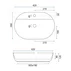 Lavoar pe blat Rea Aura oval 42 cm alb lucios picture - 6
