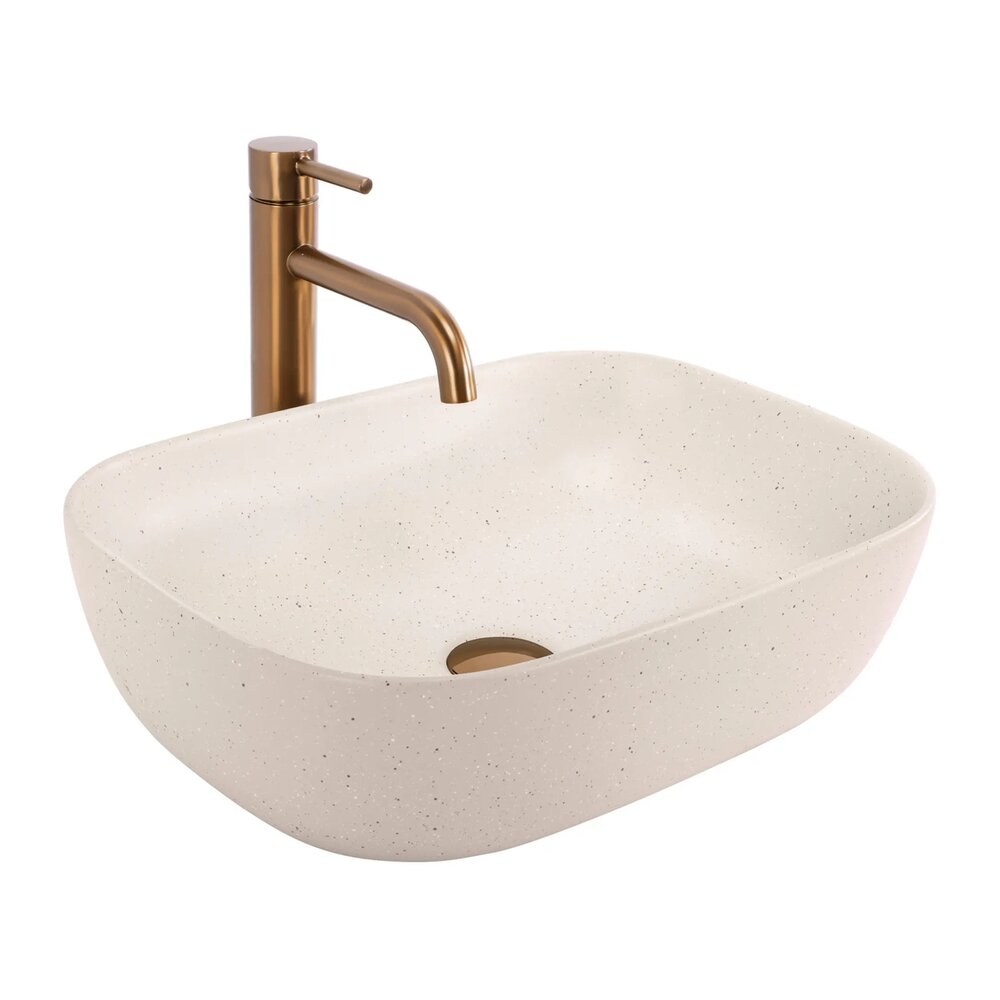 Lavoar pe blat Rea Belinda dreptunghiular 46.5 cm bej-nisip mat