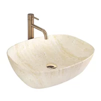 Lavoar pe blat Rea Freja Travertine dreptunghiular 51 cm mat