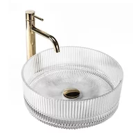 Lavoar pe blat Rea Ingrid sticla securizata rotund 36 cm transparent lucios