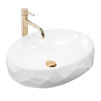 Lavoar pe blat Rea Maya oval 60 cm alb lucios