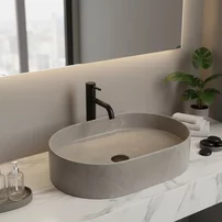 Lavoar pe blat Rea Nadia oval 50 cm Kashmir gri-mat